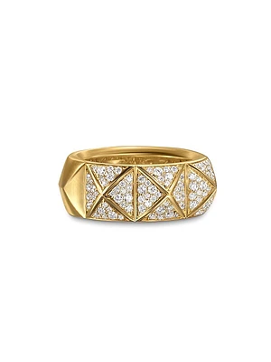 Pyramid Band Ring in 18K Yellow Gold