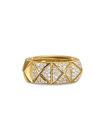 Pyramid Band Ring in 18K Yellow Gold