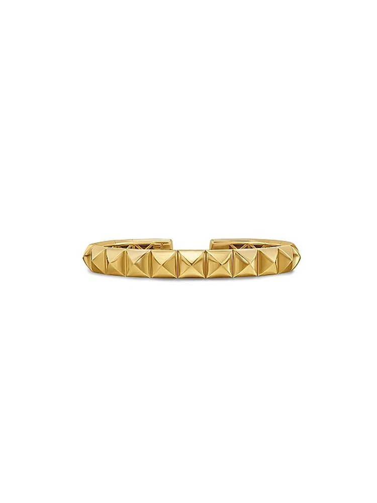 Pyramid Cuff Bracelet in 18K Yellow Gold, 8MM