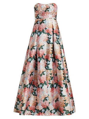 Giovanna Sequined Strapless Gown
