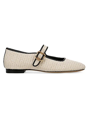 Michaela Faux Raffia Mary Janes