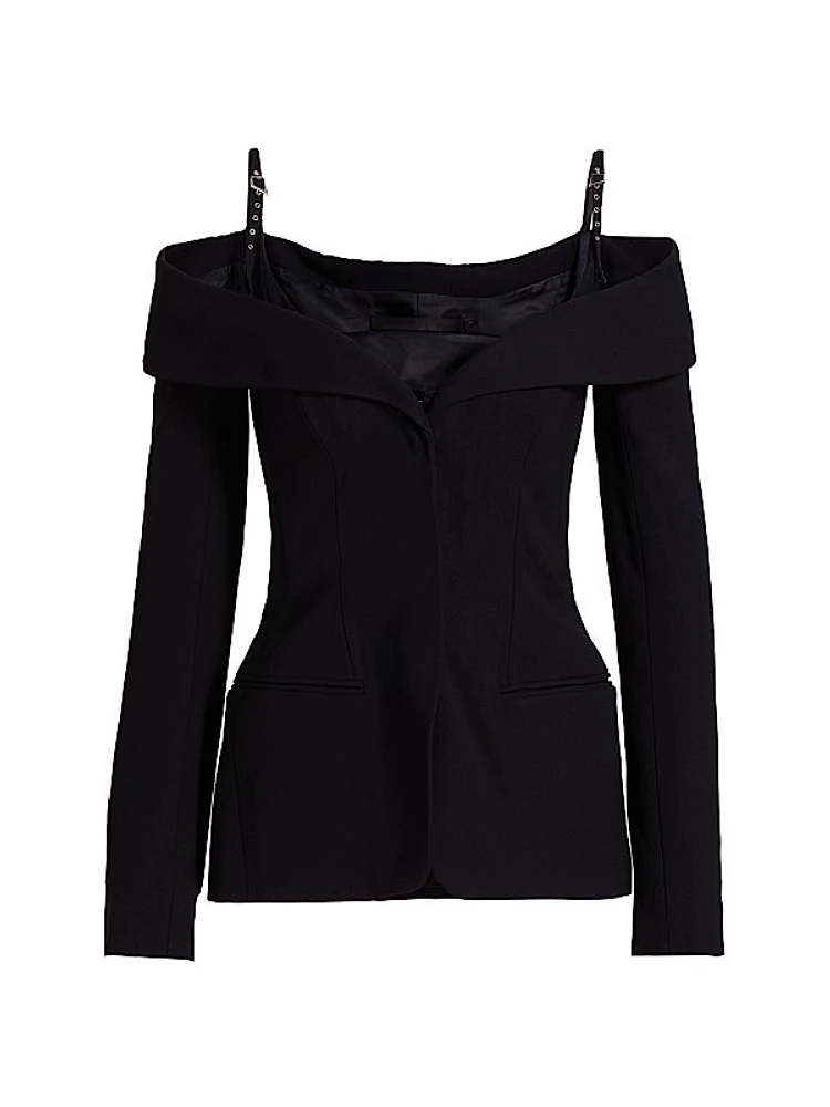 Matte Off-the-Shoulder Jacket