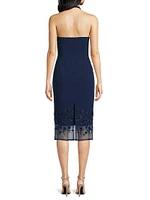 Beaded Halter Midi-Dress