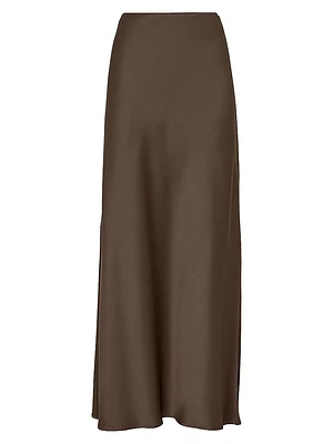 Satin Cady Fluid Bias Cut Skirt