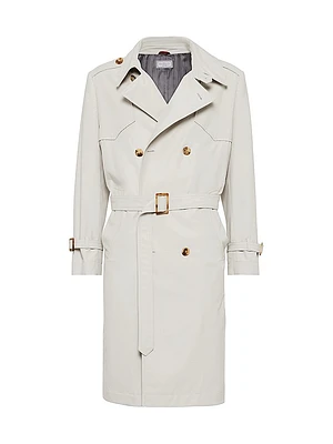 Water Resistant Techno Cotton Gabardine Trenchcoat