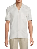 Striped Cotton-Silk Camp Shirt