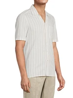 Striped Cotton-Silk Camp Shirt
