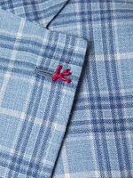 Light Blue Easy Plaid Wool-Cashmere Jacket