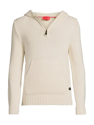 Beach Cashmere-Cotton Quarter-Zip Hoodie