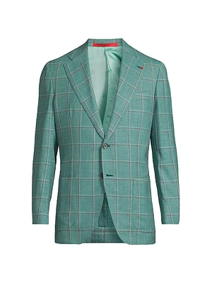 Wool-Silk Plaid Jacket