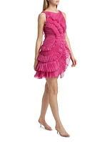 Emilia Cascade Ruffled Minidress