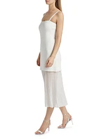 Vienna Mixed-Media Midi-Dress