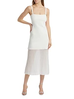 Vienna Mixed-Media Midi-Dress