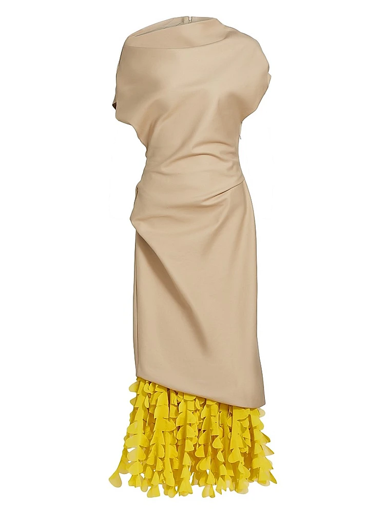 Lainey Draped Embroidered Hem Dress