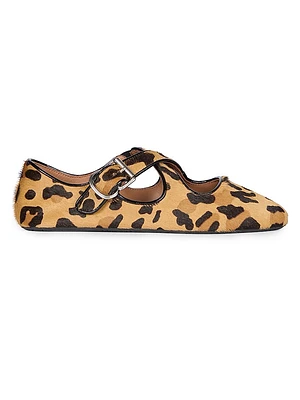 Criss-Cross Leather Ballet Flats