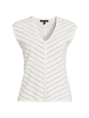 The Weather Striped V-Neck Sweater