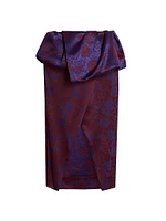 Floral Jacquard Asymmetric Peplum Skirt