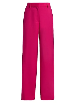Paxy Wool Straight-Leg Pants