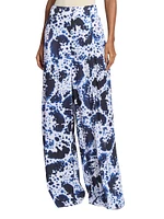 Tie-Dye Pleated High-Waist Wide-Leg Pants