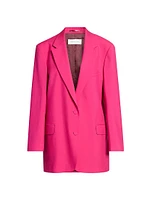 Basti Wool & Mohair Oversized Two-Button Blazer