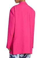Basti Wool & Mohair Oversized Two-Button Blazer