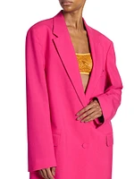 Basti Wool & Mohair Oversized Two-Button Blazer