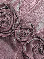 Stretch-Lamé Rosette Midi-Dress
