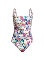 Aldrich Printed Ruched One-Piece Swimsuit