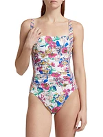 Aldrich Printed Ruched One-Piece Swimsuit