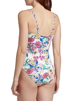 Aldrich Printed Ruched One-Piece Swimsuit