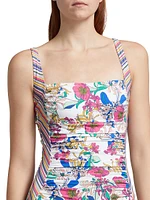 Aldrich Printed Ruched One-Piece Swimsuit