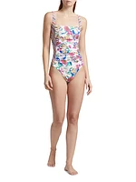 Aldrich Printed Ruched One-Piece Swimsuit