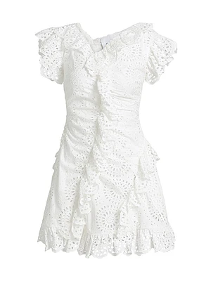 Marie Ruffled Broderie Anglaise Minidress