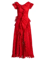 Charli Ruffled Broderie Anglaise Maxi Dress