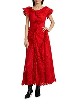 Charli Ruffled Broderie Anglaise Maxi Dress