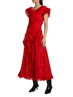 Charli Ruffled Broderie Anglaise Maxi Dress