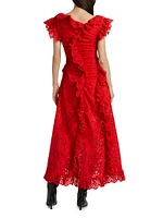 Charli Ruffled Broderie Anglaise Maxi Dress
