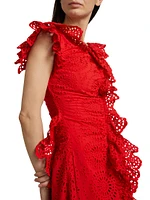 Charli Ruffled Broderie Anglaise Maxi Dress