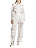 Audrey Lace Bell-Sleeve Crop Jacket