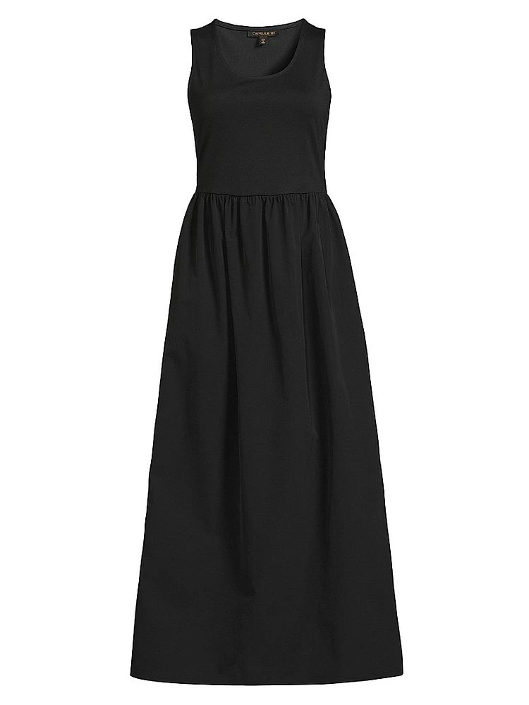 The Spot Sleeveless A-Line Midi-Dress