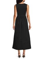 The Spot Sleeveless A-Line Midi-Dress