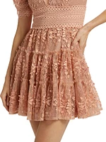 Megan Floral Appliqué Minidress
