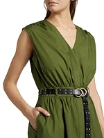Cotton Poplin Belted Midi-Dress