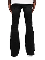 Crystal-Embellished Boot-Cut Side-Snap Jeans