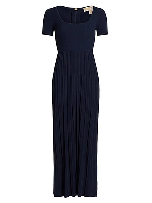 Short-Sleeve Empire-Waist Maxi Dress
