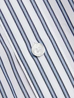Striped Cotton Poplin Button-Front Shirt