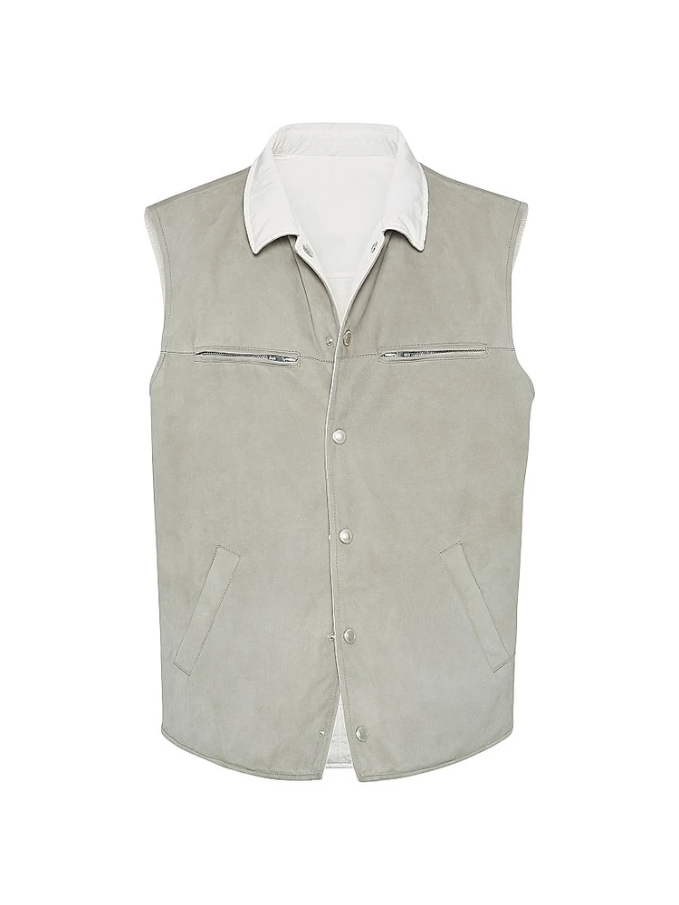 Suede Reversible Vest with Thermore Padding