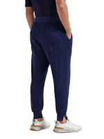 Cotton English Rib Knit Trousers with Zipper Cuffs