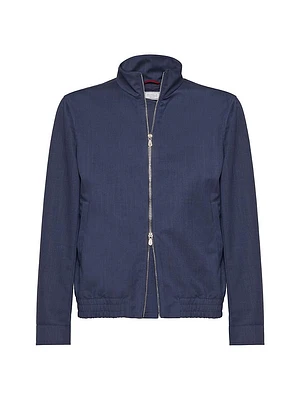 Bonded Virgin Wool Fresco Bomber Jacket