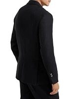 Textured Stripe Diagonal Deconstructed Blazer